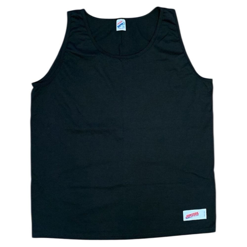 Vtg 90s Jerzees Super T Black Tank MADE IN USA Blank XXL fits XL Normcore